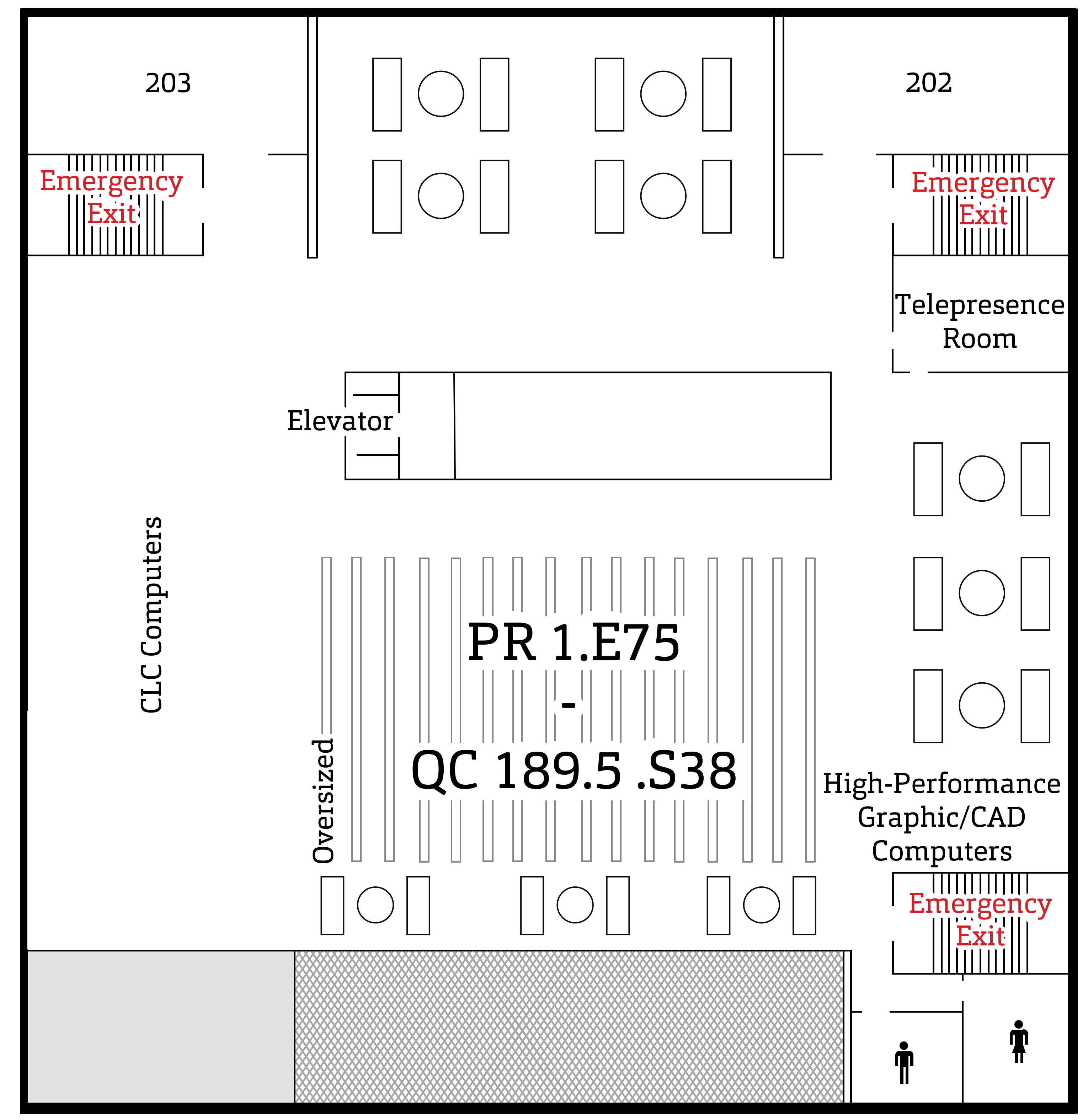 Map of 2nd floor of Library